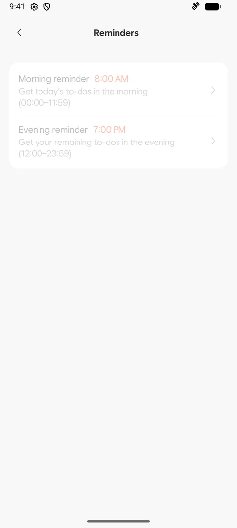 Android · Reminders set to your own schedule